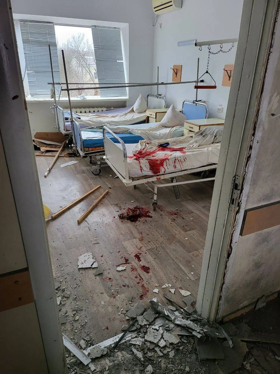 Hospital in Kherson after russian shelling